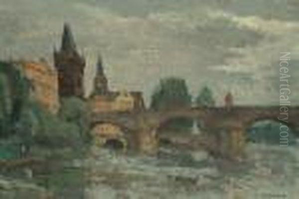 Karluv Most V Praze Oil Painting by Karel Holan