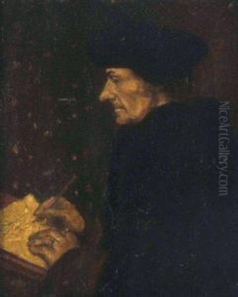 Portrait D'erasme Oil Painting by Hans Holbein the Younger