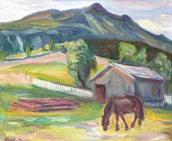 Junikveld, Vaga 1940 1940 Oil Painting by Kristen Holbo