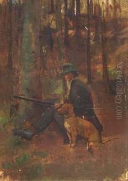 Il Pittore Eugenio Cecconi Oil Painting by Alfons Hollaender