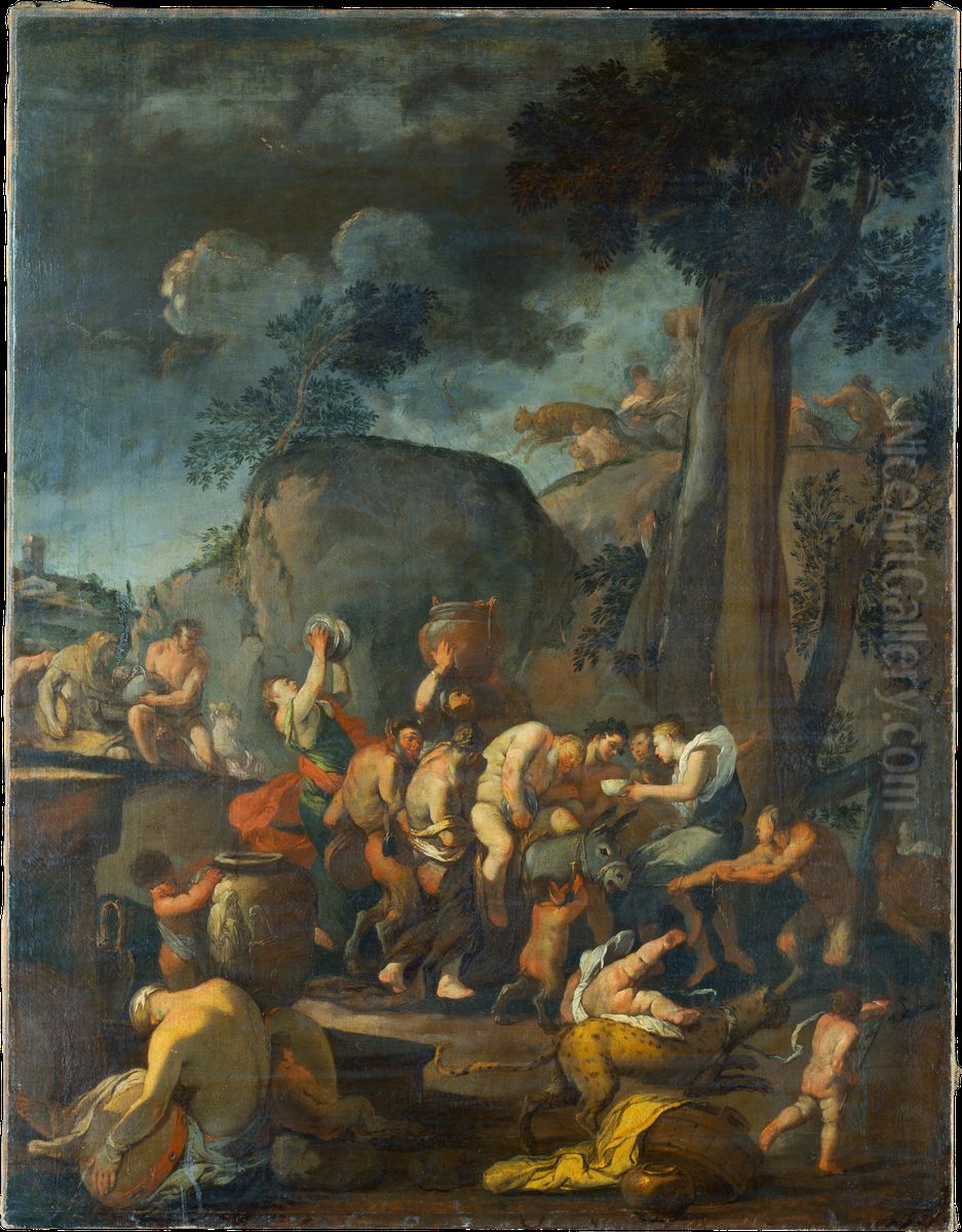 Bacchanal Oil Painting by Giulio Carpioni