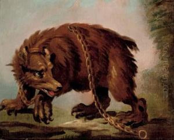 Brown Bear Oil Painting by Abraham Danielsz. Hondius