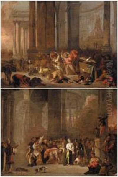 Christ And The Woman Taken In Adultery Oil Painting by Abraham Danielsz. Hondius