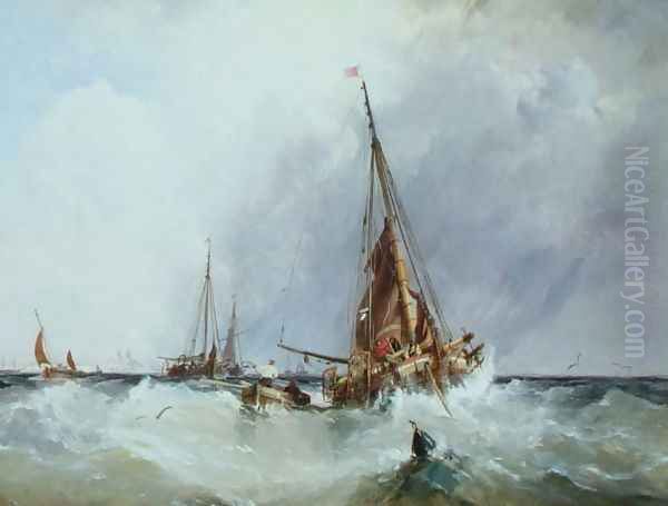 Shipping in the Solent Oil Painting by George Chambers