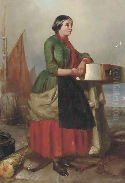 The fisherman's wife Oil Painting by George Chambers