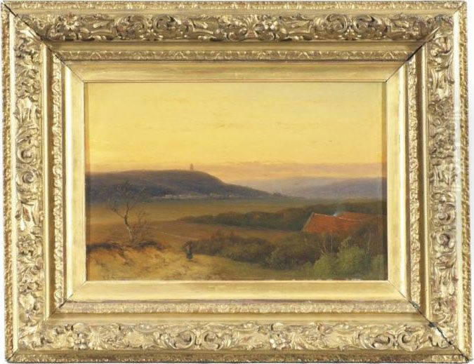 Franciscus
 - Landschaft Mit Bauerin Oil Painting by Johannes Franciscus Hoppenbrouwers