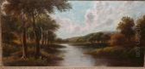 River Landscape Oil Painting by Etty Horton