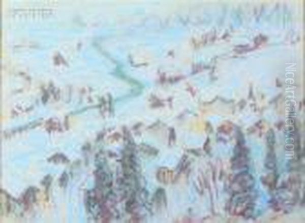 Twilight In Winter Oil Painting by William Samuel Horton