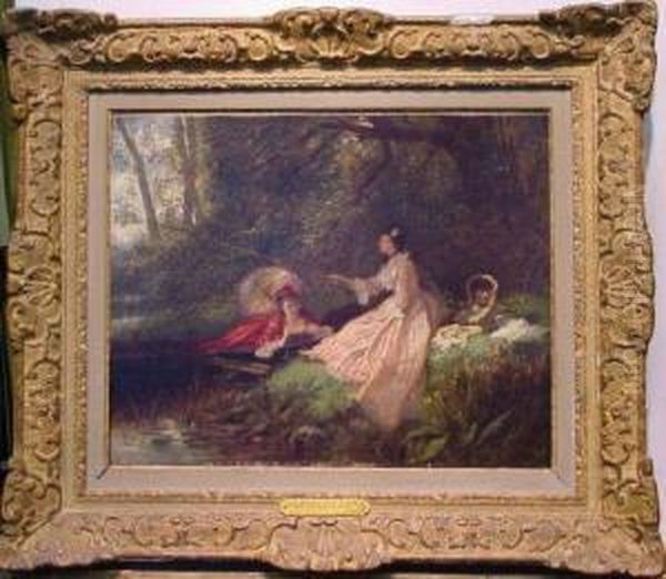 Restful Afternoon Oil Painting by Charles Desire Hue