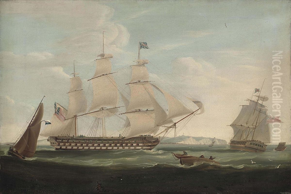 Lowther Castle 
 In Two Positions In The Channel Off Dover Oil Painting by William Huggins