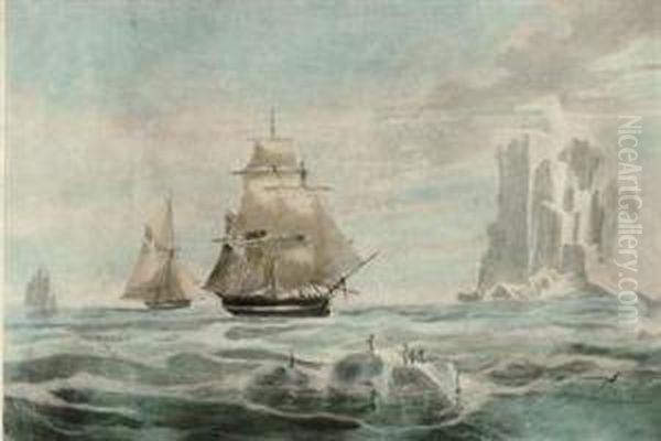 The Brig 
Jane 
 And Cutter 
Beaufoy Oil Painting by William Huggins