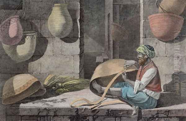 The Basket Maker, from Volume II Arts and Trades of Description of Egypt 1822 Oil Painting by Nicolas Jacques Conte