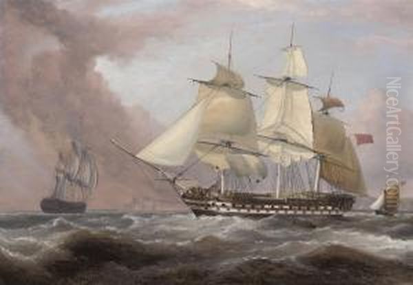 The East Indiaman 
Earl Balcarres Oil Painting by William Huggins