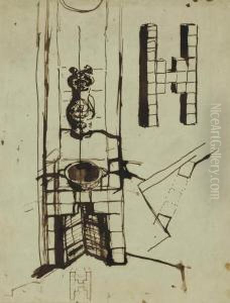 Projet De Cheminee Pour La Salle A Manger D'hauteville House Oil Painting by Victor Hugo