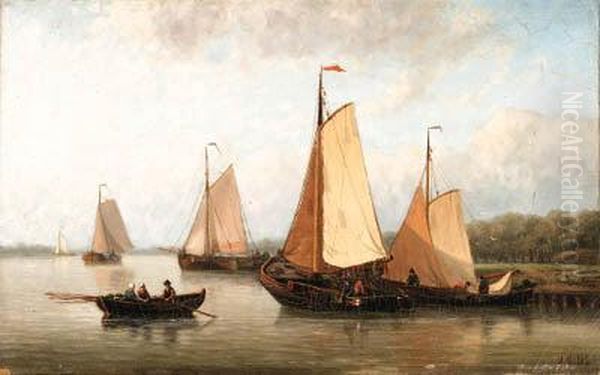 Fishing Boats In An Estuary
Oil On Canvas Oil Painting by Hendrik Hulk