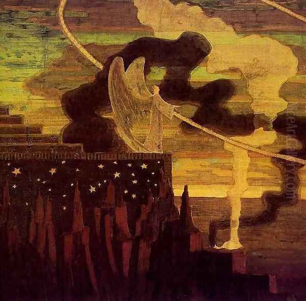 The Offering Oil Painting by Mikolajus Ciurlionis