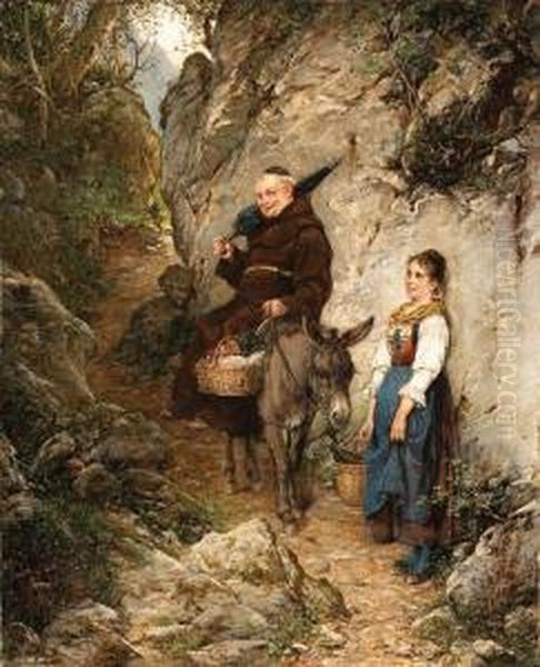 A Chance Meeting Oil Painting by Adolf Humborg