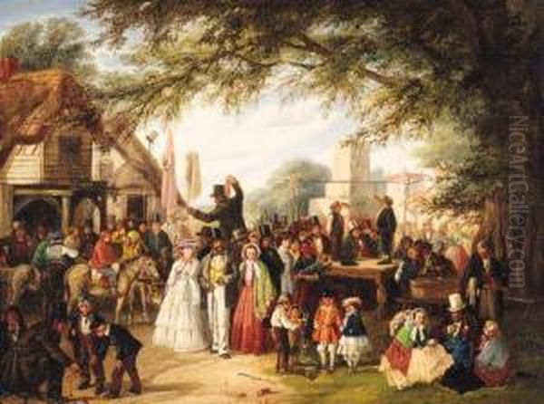 The Village Fair Oil Painting by Charles Hunt