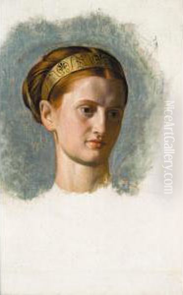 Young Woman Perhaps Isabella Waugh Oil Painting by William Holman Hunt