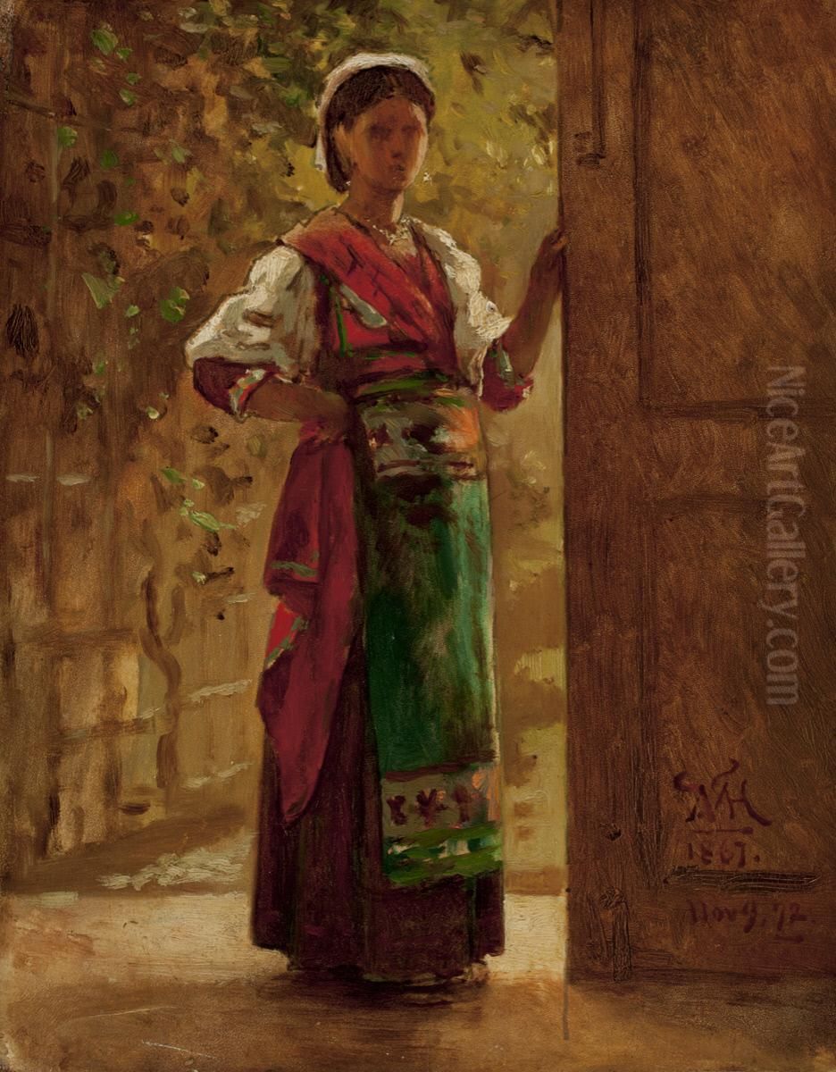 Italian Girl Oil Painting by William Morris Hunt