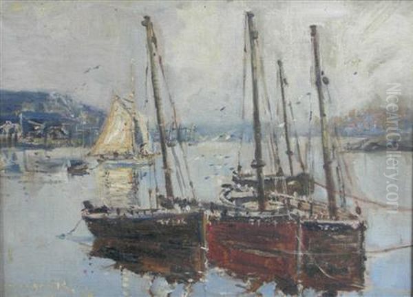 Skiffs At Tarbert, Loch Fyne Oil Painting by Mason Hunter