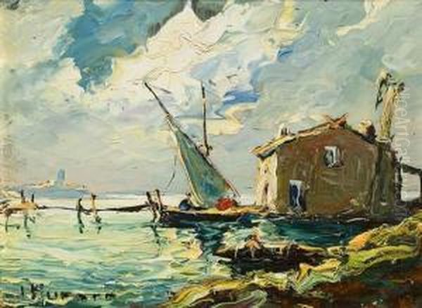 Les Martigues. Oil Painting by Joseph Hurard