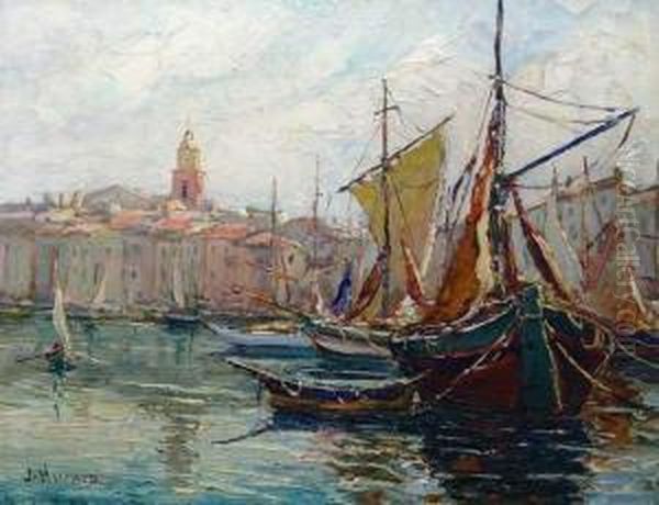 Port De Saint-tropez. Oil Painting by Joseph Hurard