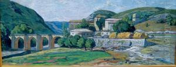 Vue Du Pont St Nicolas Oil Painting by Joseph Hurard