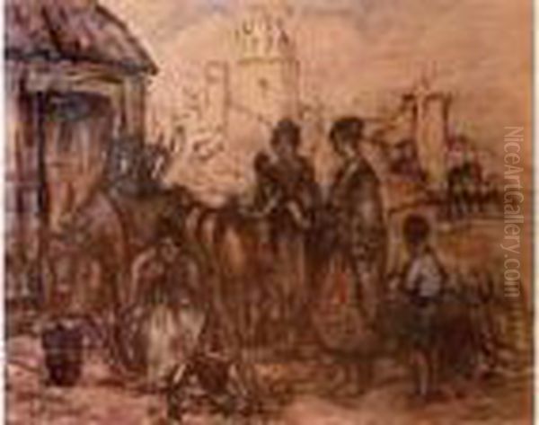 Les Saintes Maries De La Mer. Oil Painting by Joseph Hurard