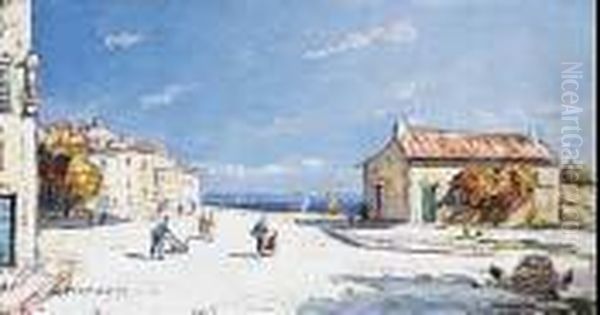 Village Et Plage Des Martigues Oil Painting by Joseph Hurard
