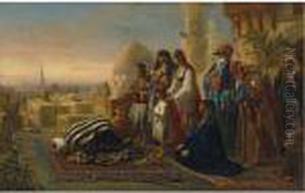 Evening Prayer Oil Painting by Jan Baptist Huysmans