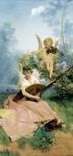 Vojtech - Oil Painting by Vojtech (Adalbert) Hynais