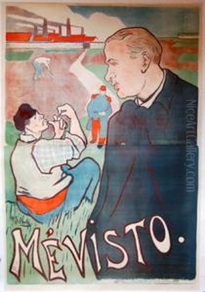 <mevisto>, [1895]. 
Tres Grandeaffiche Oil Painting by Henri-Gabriel Ibels