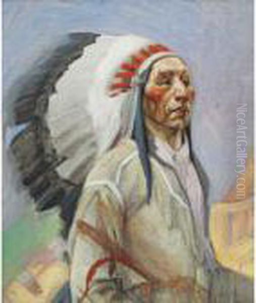 Iron Tail Sioux Oil Painting by Joseph A. Imhof