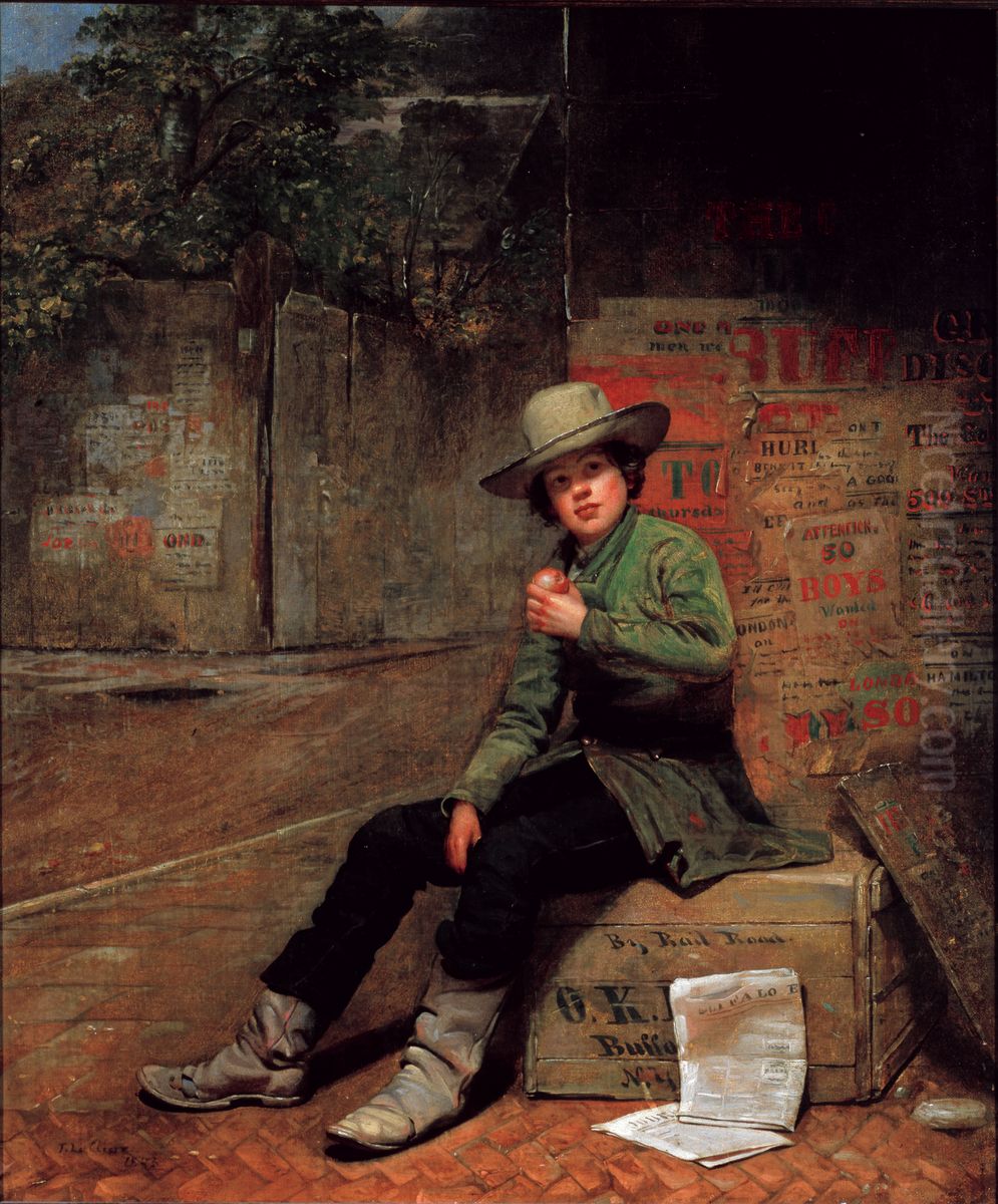 Buffalo Newsboy Oil Painting by Thomas Le Clear