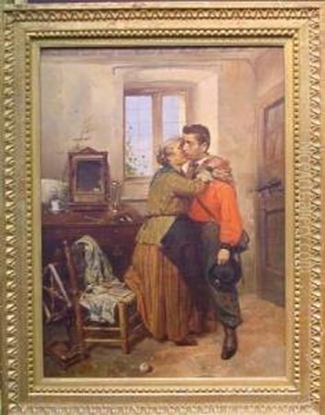 Departure Of The Volunteer
Bears Signature Oil Painting by Girolamo Induno