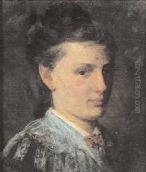 Ritratto Di Fanciulla Oil Painting by Girolamo Induno