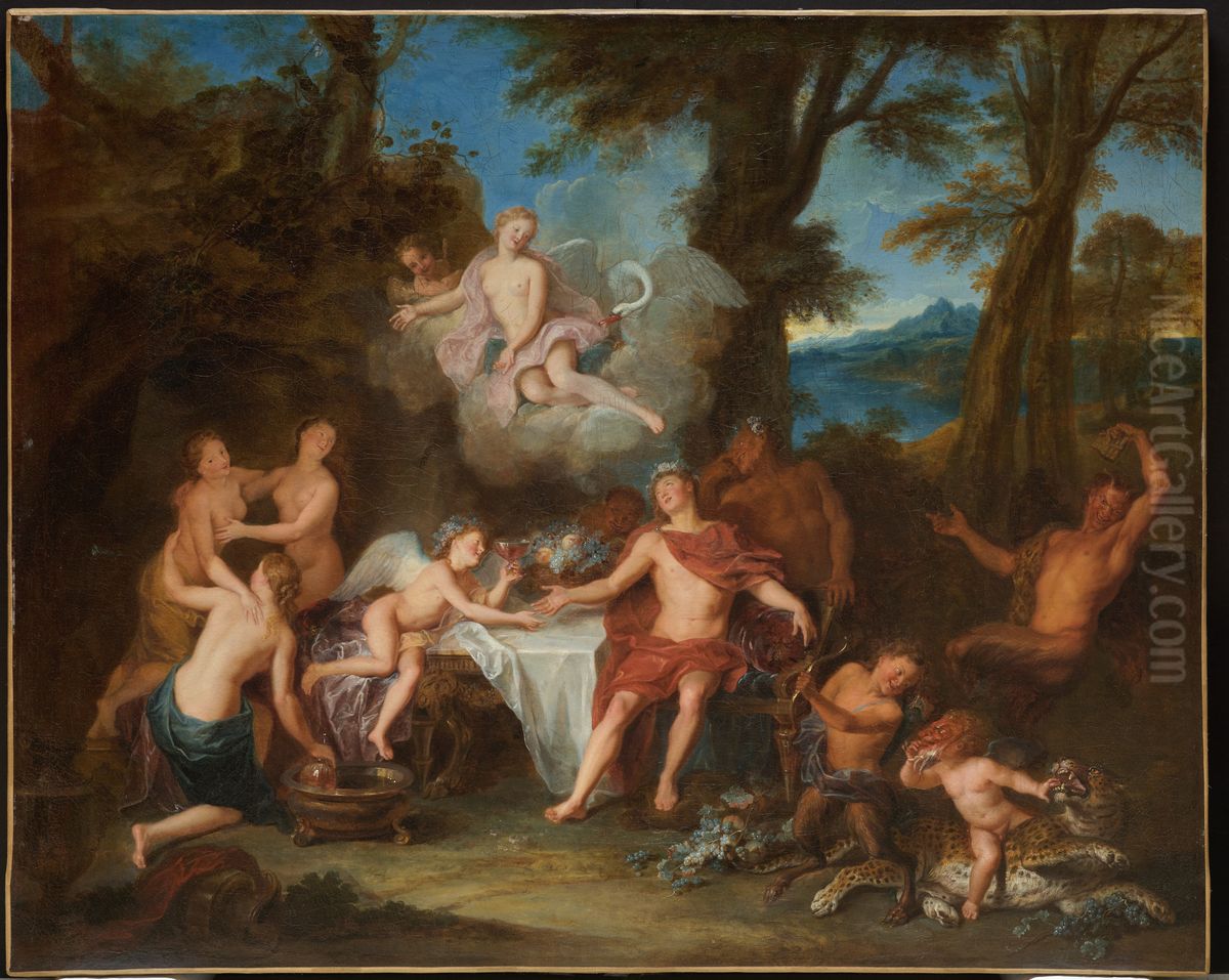 The Alliance of Bacchus and Cupid Oil Painting by Antoine Coypel