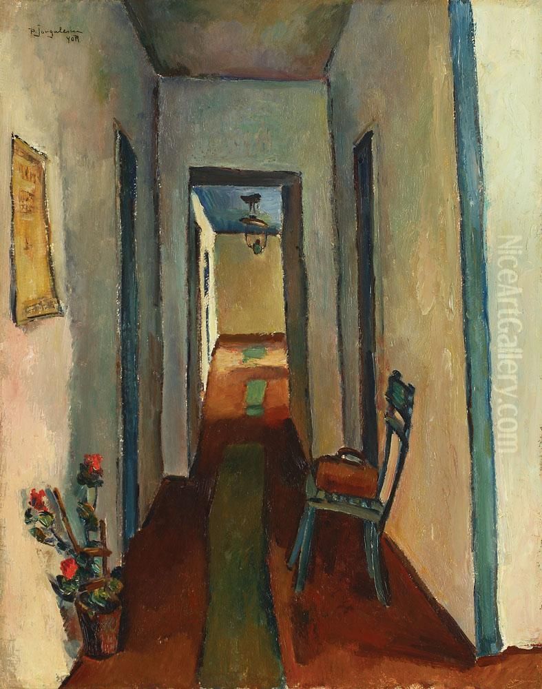 Interior Oil Painting by Petre Iorgulescu Yor