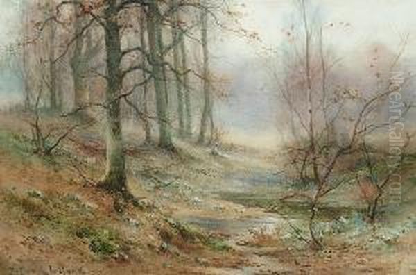 Figure In A Bluebell Wood Oil Painting by Thomas Tayler Ireland