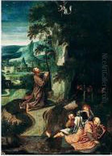 The Agony In The Garden Oil Painting by Adriaen Isenbrandt (Ysenbrandt)