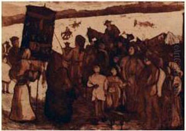 La Chanteuse Des Foules. Oil Painting by Francisco Iturrino Gonzalez