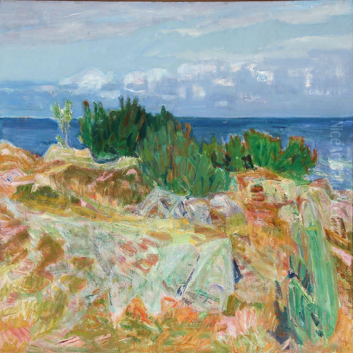Coastal Scenery Near Svaneke, Bornholm Oil Painting by Kraesten Iversen