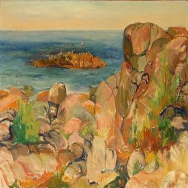 Coastal Scenery, Bornholm Oil Painting by Kraesten Iversen