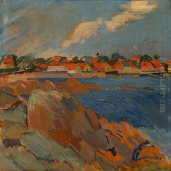 Svaneke, Bornholm Oil Painting by Kraesten Iversen