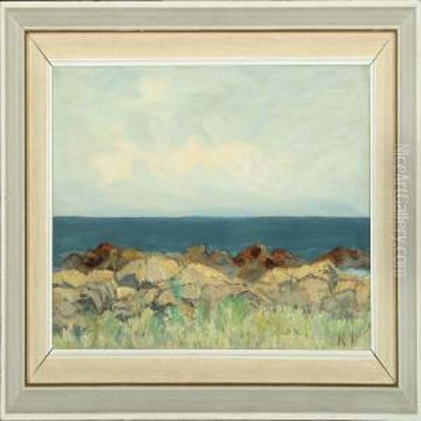 Costal Scenery From Bornholm Oil Painting by Kraesten Iversen