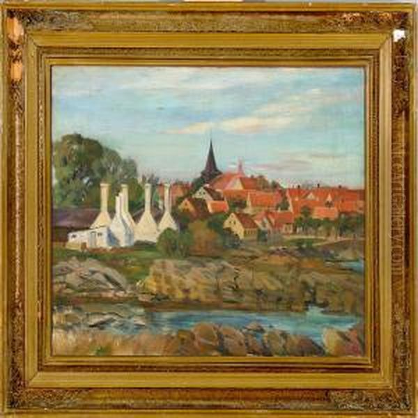 Scenery From Svaneke Oil Painting by Kraesten Iversen