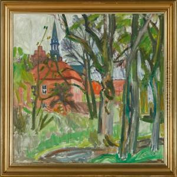 Studie To The Painting In The Local Hall At Logumkloster Oil Painting by Kraesten Iversen