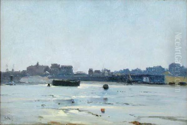 Ville En Bord De Mer (fecamp) Oil Painting by Marie Joseph Leon Clavel Iwill