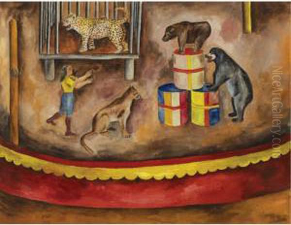 Circo Oil Painting by Maria Izquierdo